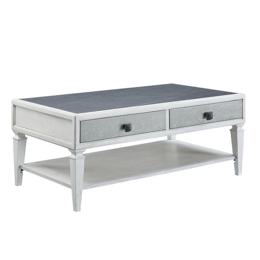 ACME Katia Rustic Gray & Weathered White Coffee Table Model LV01052