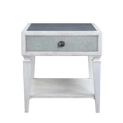 ACME Katia Rustic Gray & Weathered White End Table Model LV01053