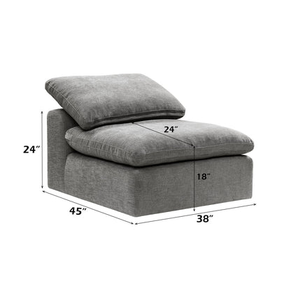 ACME Naveen Gray Linen Modular Armless Chair Model LV01103