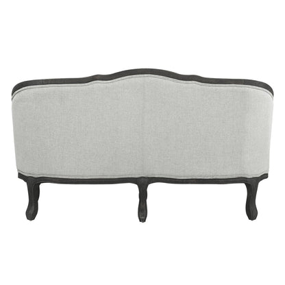 ACME Samael Gray Linen & Dark Brown Loveseat with 2 Pillows Model LV01128
