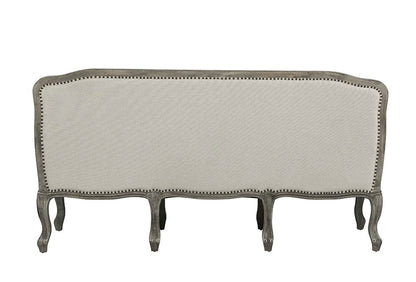 ACME Tania Cream Linen & Brown Sofa with 3 Pillows Model LV01130