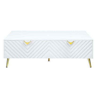 ACME Gaines White High Gloss Coffee Table Model LV01139