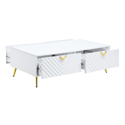 ACME Gaines White High Gloss Coffee Table Model LV01139
