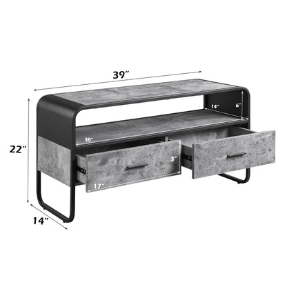 ACME Raziela Concrete Gray & Black TV Stand Model LV01143