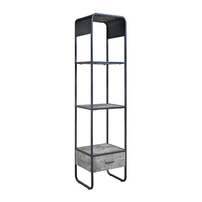 ACME Raziela Concrete Gray & Black TV Stand Side Pier Model LV01144