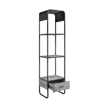 ACME Raziela Concrete Gray & Black TV Stand Side Pier Model LV01144