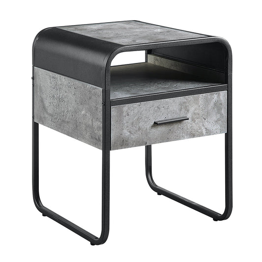 ACME Raziela Concrete Gray & Black End Table Model LV01147