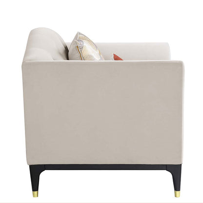 ACME Tayden Beige Velvet Sofa with 5 Pillows Model LV01155