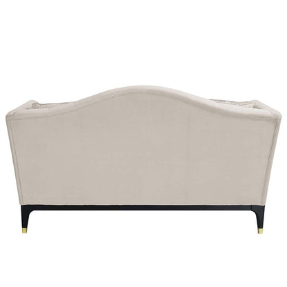 ACME Tayden Beige Velvet Loveseat with 4 Pillows Model LV01156