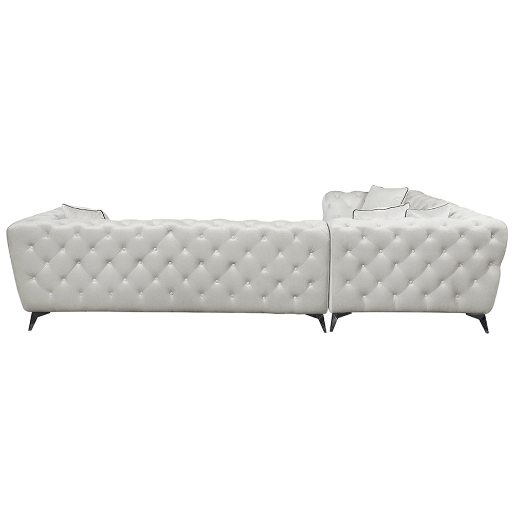 ACME Atronia Beige Fabric Sectional Sofa with 4 Pillows Model LV01160