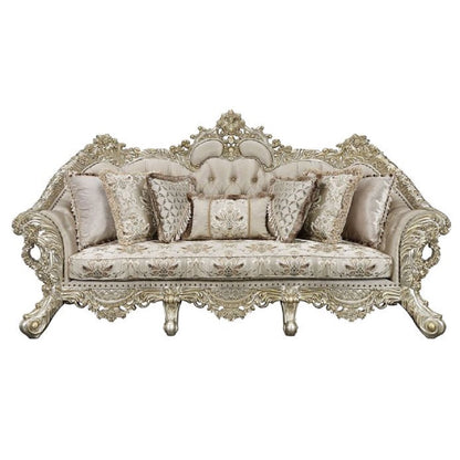 ACME Danae Fabric Champagne & Gold Sofa with 7 Pillows Model LV01193