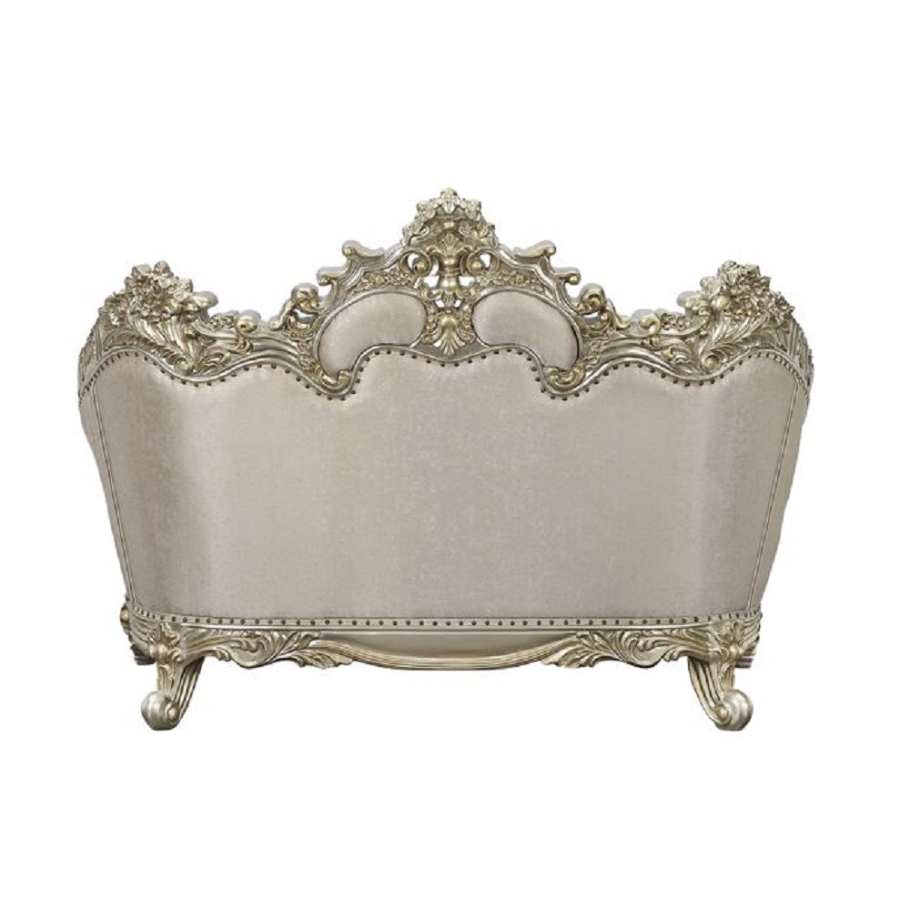 ACME Danae Fabric Champagne & Gold Loveseat with 5 Pillows Model LV01194