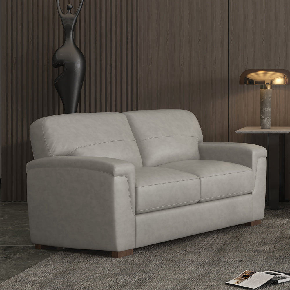 ACME Cornelia Pearl Gray Top Grain Leather Loveseat Model LV01297