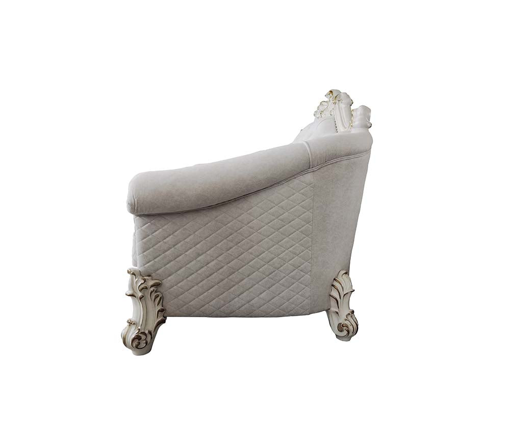 ACME Vendome II Two Tone Ivory Fabric & Antique Pearl Sofa with 6 Pillows Model LV01329
