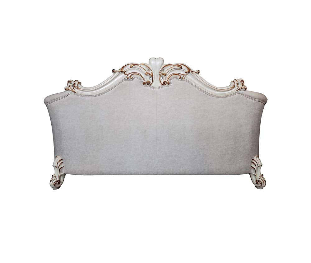 ACME Vendome II Two Tone Ivory Fabric & Antique Pearl Sofa with 6 Pillows Model LV01329