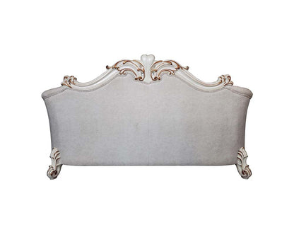 ACME Vendome II Two Tone Ivory Fabric & Antique Pearl Sofa with 6 Pillows Model LV01329