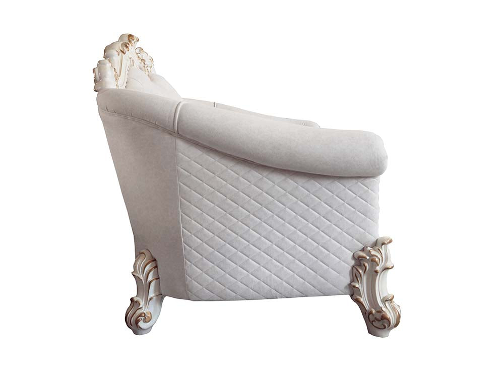 ACME Vendome II Two Tone Ivory Fabric & Antique Pearl Loveseat with 4 Pillows Model LV01330