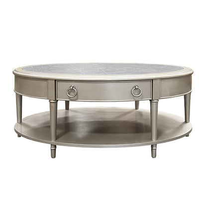 ACME Kasa Sintered Stone & Champagne Coffee Table Model LV01502