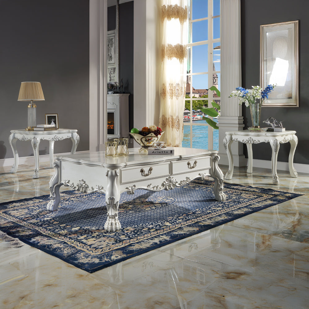 ACME Dresden Bone White End Table Model LV01692