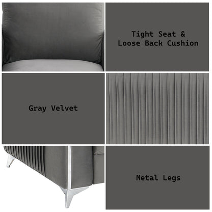 ACME Wenona Gray Velvet Sofa Model LV01710