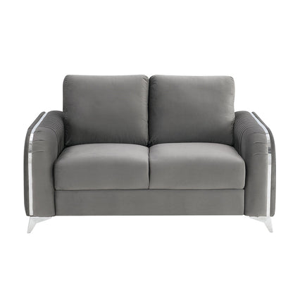 ACME Wenona Gray Velvet Loveseat Model LV01711