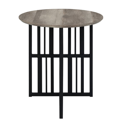 ACME Zudora Antique Oak & Black End Table Model LV01752