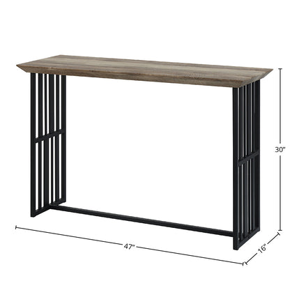 ACME Zudora Antique Oak & Black Sofa Table Model LV01753