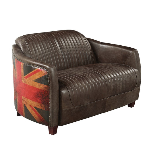 ACME Brancaster Antique Slate Top Grain Leather Loveseat Model LV01810