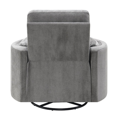 ACME Sagen Charcoal Chenille Glider Recliner with Swivel Model LV01879