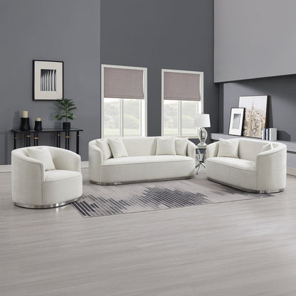 ACME Odette Beige Chenille Loveseat with 2 Pillows Model LV01918