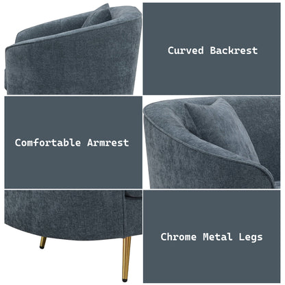 ACME Nakendra Cobalt Blue Chenille Loveseat with 2 Pillows Model LV01921