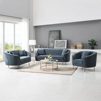 ACME Nakendra Cobalt Blue Chenille Loveseat with 2 Pillows Model LV01921