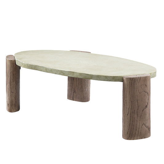 ACME Jacinda Off White & Oak Coffee Table Model LV01929
