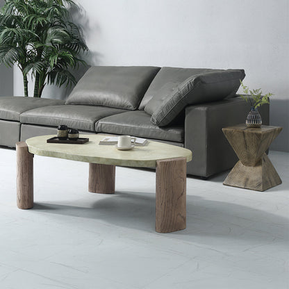 ACME Jacinda Off White & Oak Coffee Table Model LV01929