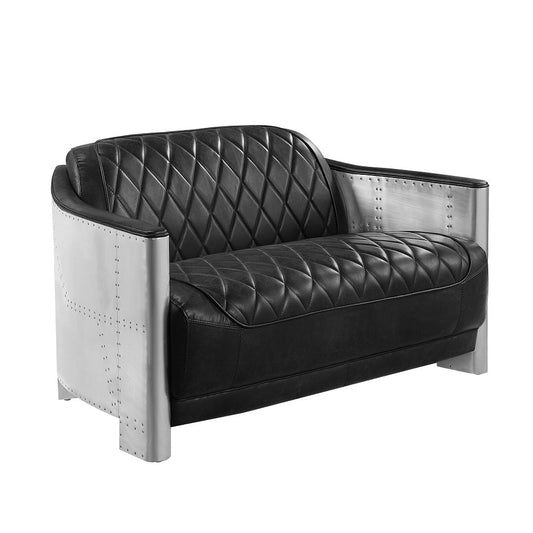 ACME Sedna Black Top Grain Leather Loveseat Model LV01983