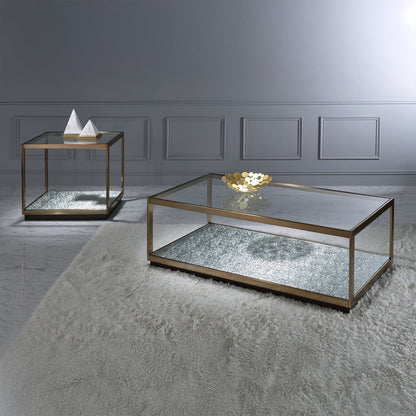 ACME Kaia Glass & Gold Coffee Table Model LV02085