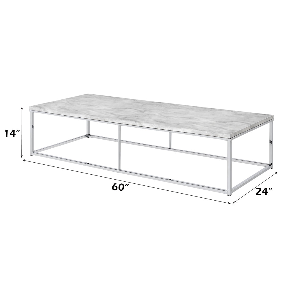 ACME Voleta Chrome Coffee Table Model LV02088