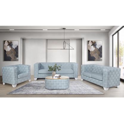 ACME Saree Light Teal Chenille & White Sofa Model LV02346