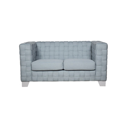 ACME Saree Light Teal Chenille & White Loveseat Model LV02347