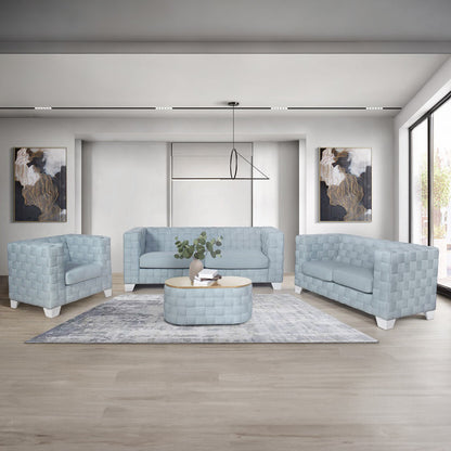 ACME Saree Light Teal Chenille & White Loveseat Model LV02347