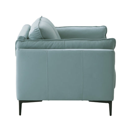 ACME Mesut Sage Green Top Grain Leather & Black Loveseat Model LV02388
