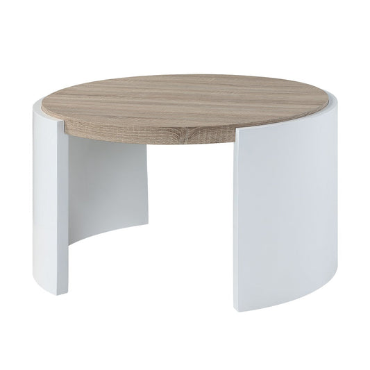ACME Zoma White High Gloss & Oak Coffee Table Model LV02414
