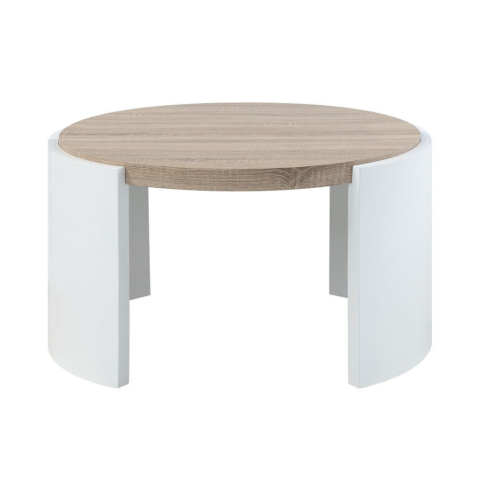 ACME Zoma White High Gloss & Oak Coffee Table Model LV02414