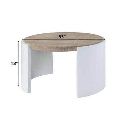 ACME Zoma White High Gloss & Oak Coffee Table Model LV02414