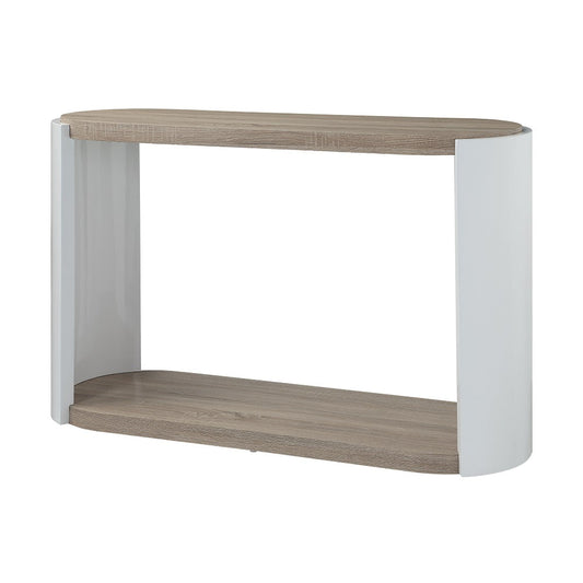 ACME Zoma White High Gloss & Oak Sofa Table Model LV02416