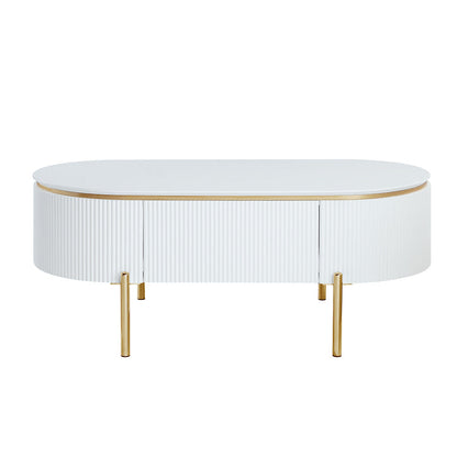 ACME Daveigh White High Gloss & Gold Coffee Table Model LV02464