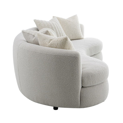 ACME Iniko Beige Boucle Sofa with 6 Pillows Model LV02542