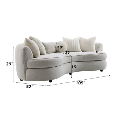 ACME Iniko Beige Boucle Sofa with 6 Pillows Model LV02542