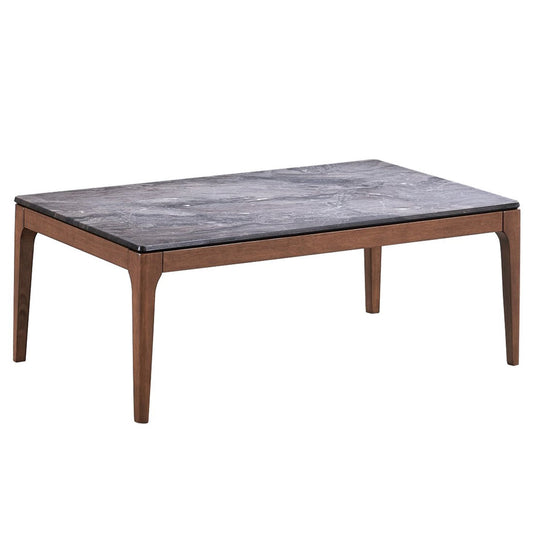 ACME Bevis Engineered Stone & Walnut Coffee Table Model LV02645