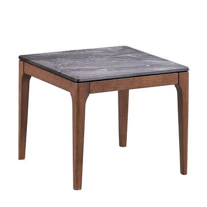ACME Bevis Engineered Stone & Walnut End Table Model LV02646